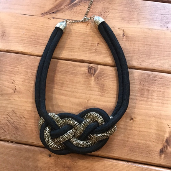 Black and Gold Rope Necklace - Picture 5 of 5